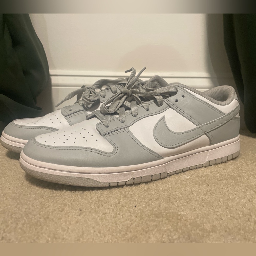 Like New Wolf Grey and White Nike Dunk Low in Size 13